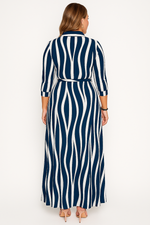 Load image into Gallery viewer, Striped Shirt Maxi Dress | Button Front with Waist Tie
