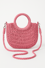 Load image into Gallery viewer, Woven Straw Round Handbag | Structured Boho Style
