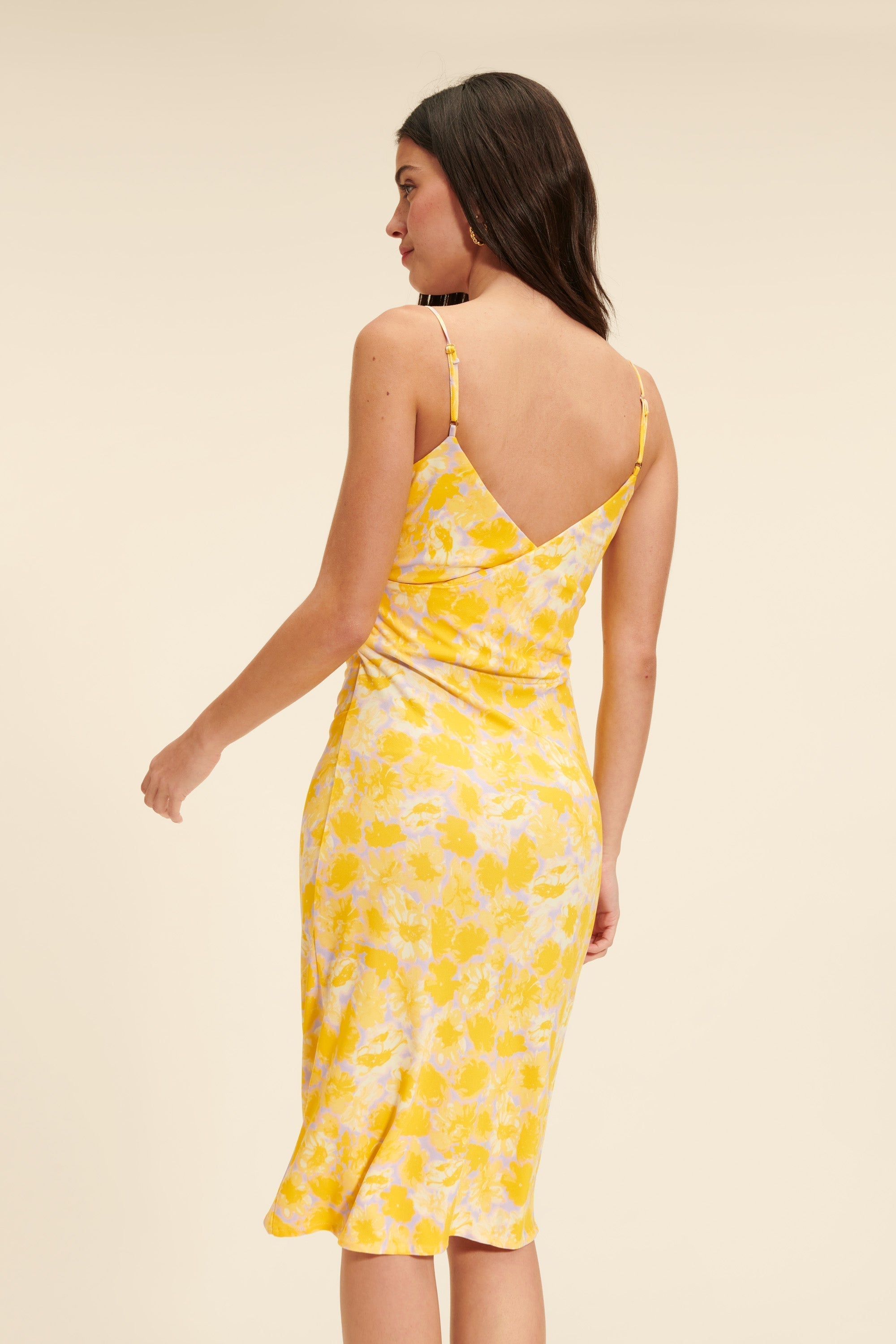 Robe Midi Florale | Col V | Viscose Légère