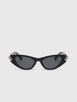 Load image into Gallery viewer, Cat-Eye Sunglasses | Black Frame | Gold Detail | UV Protection
