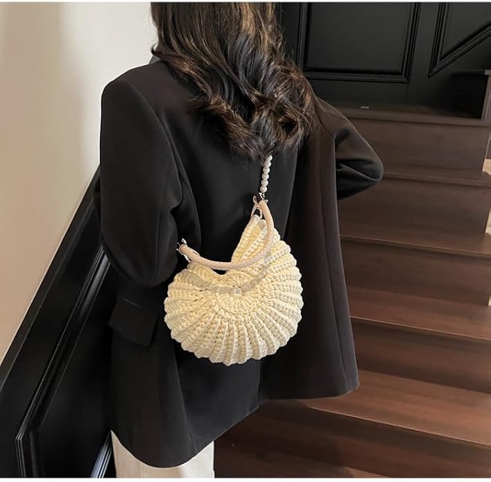Métier Crochet Shell Bag | Handcrafted Pearl Detail