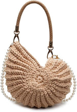 Load image into Gallery viewer, Métier Crochet Shell Bag | Handcrafted Pearl Detail
