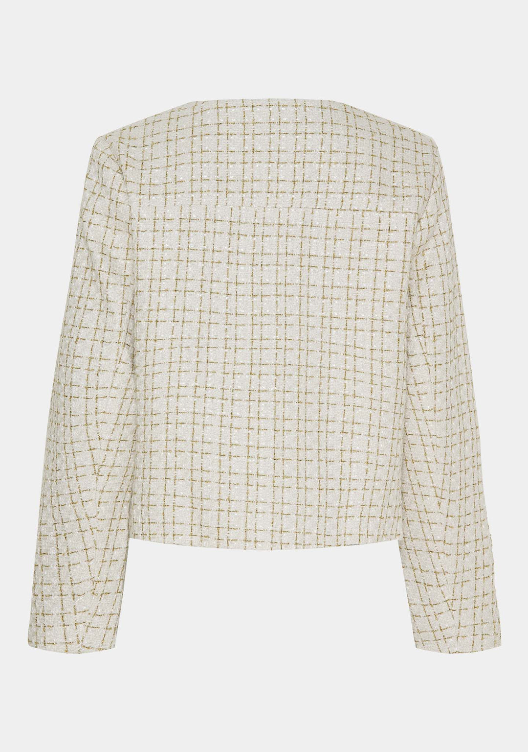 Tweed Short Jacket | Gold Button Detail | Refined Texture