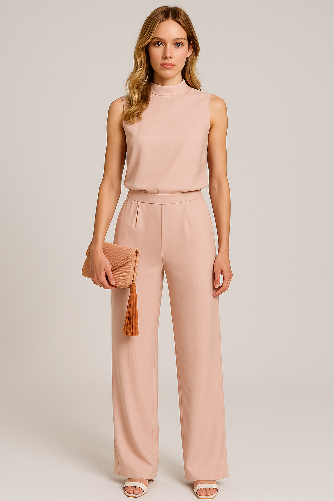 Sleeveless Jumpsuit | High Neck & Wide Leg | All Season