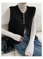 Load image into Gallery viewer, Métier Knit Vest | Gold Button Detail | Regular Fit
