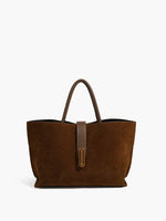 Load image into Gallery viewer, Métier Faux Suede Tote Bag | Structured Top-Handle Design

