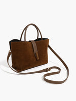 Load image into Gallery viewer, Métier Faux Suede Tote Bag | Structured Top-Handle Design
