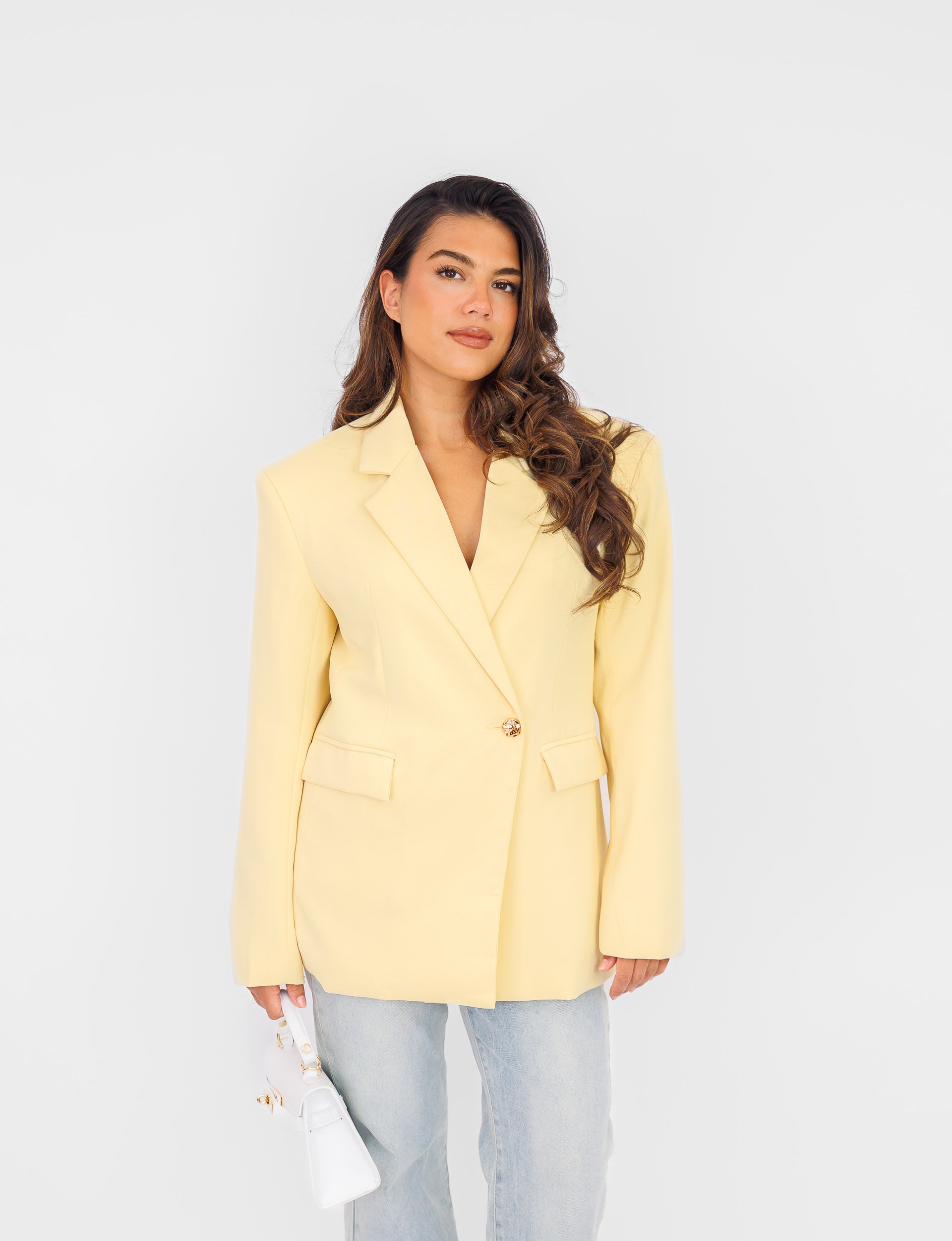 Blazer Longline Structuré | Jaune Citron | Tailoring Moderne