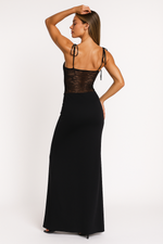 Load image into Gallery viewer, Minuit Lace Insert Maxi Dress | Spaghetti Straps | Open-Back
