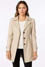 Load image into Gallery viewer, Mid-Length Trench Coat | Cotton Blend | Single-Breasted Design
