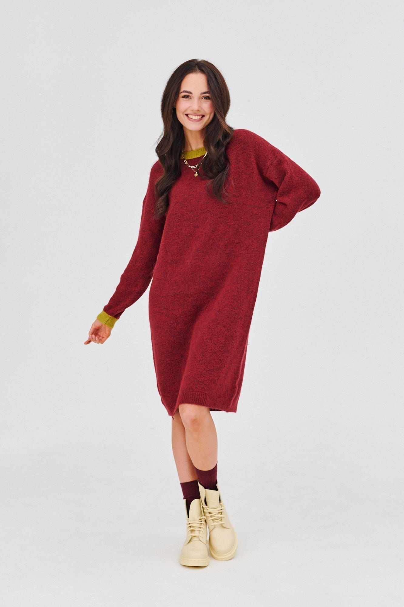 Robe Pull Tricot | Relaxed Fit | Matière Douce | Longueur Mi-Longue