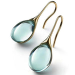 Load image into Gallery viewer, Clarté Teardrop Crystal Earrings | Gold Cat’s Eye Design
