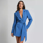 Load image into Gallery viewer, Minuit Blazer Dress | Belted Wrap Silhouette | Eveningwear

