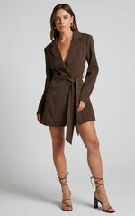 Load image into Gallery viewer, Minuit Blazer Dress | Belted Wrap Silhouette | Eveningwear
