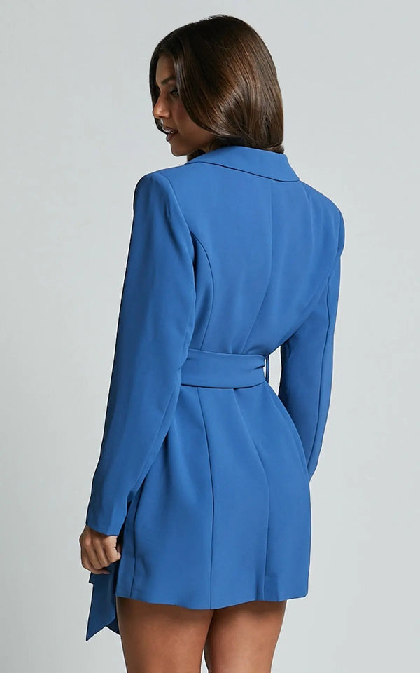Minuit Blazer Dress | Belted Wrap Silhouette | Eveningwear