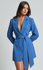Load image into Gallery viewer, Minuit Blazer Dress | Belted Wrap Silhouette | Eveningwear
