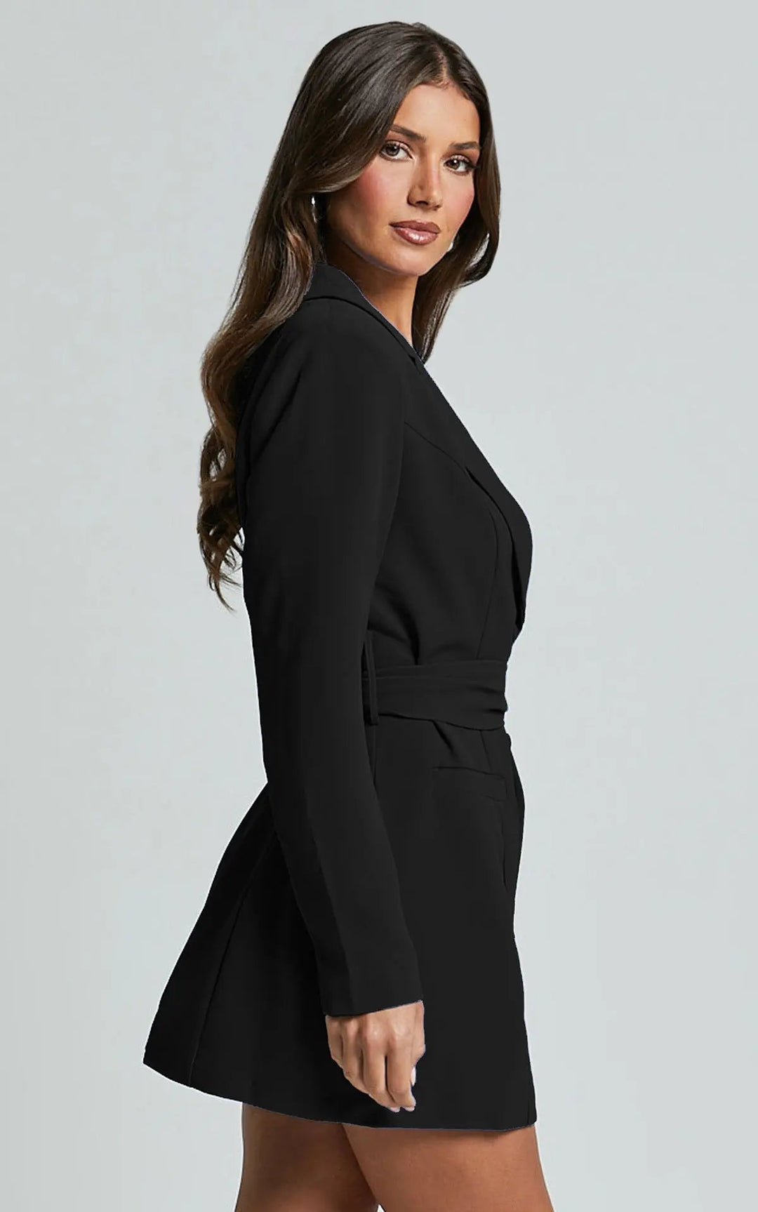 Minuit Blazer Dress | Belted Wrap Silhouette | Eveningwear