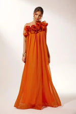 Load image into Gallery viewer, Lueur One-Shoulder Floral Maxi Dress | Draped Silhouette | Evening
