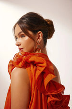 Load image into Gallery viewer, Lueur One-Shoulder Floral Maxi Dress | Draped Silhouette | Evening
