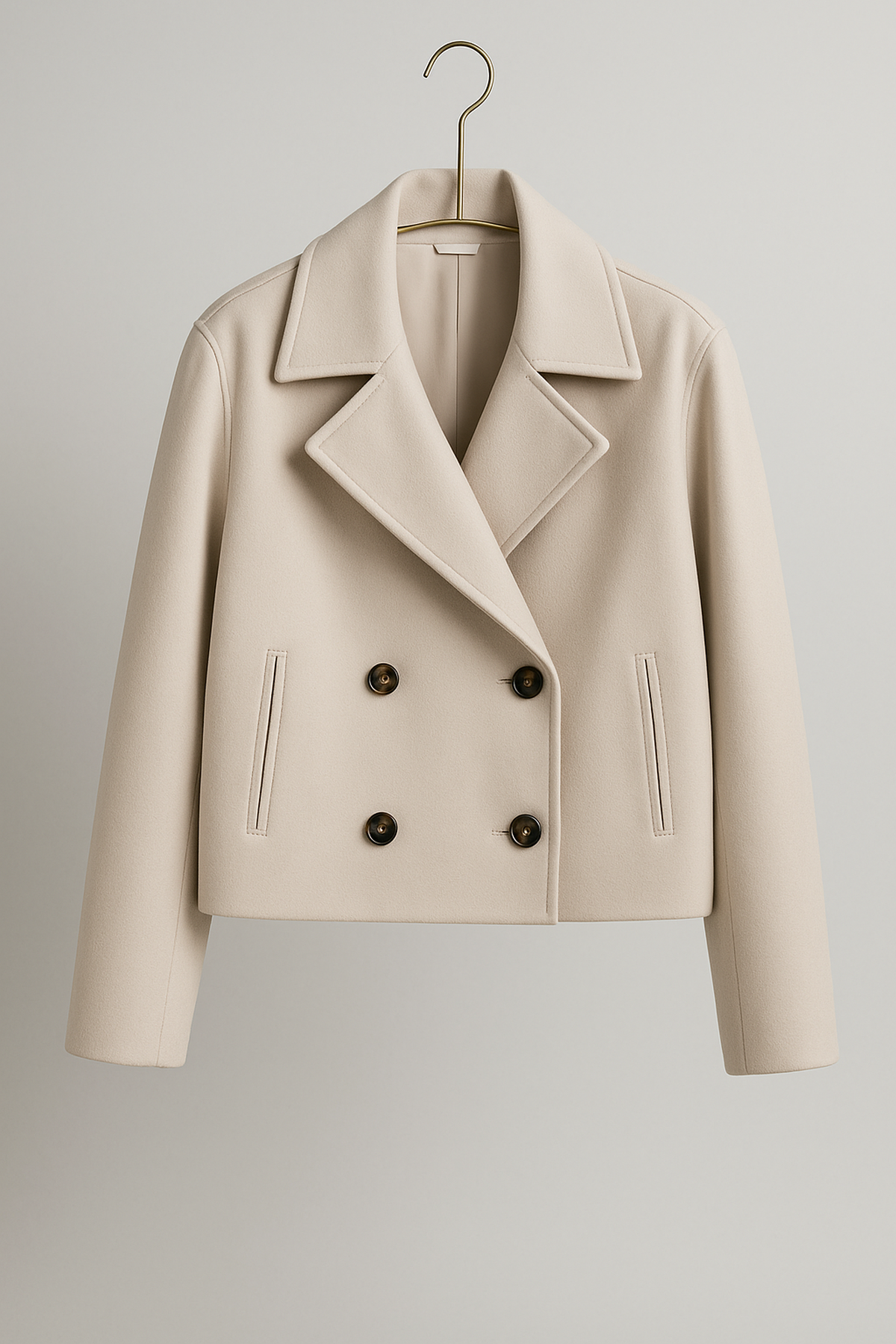 Manteau court en mélange de laine | Double breasted | Coupe oversize