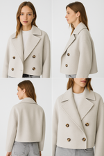 Load image into Gallery viewer, Short Wool Blend Coat | Double Breasted | Oversized Fit
