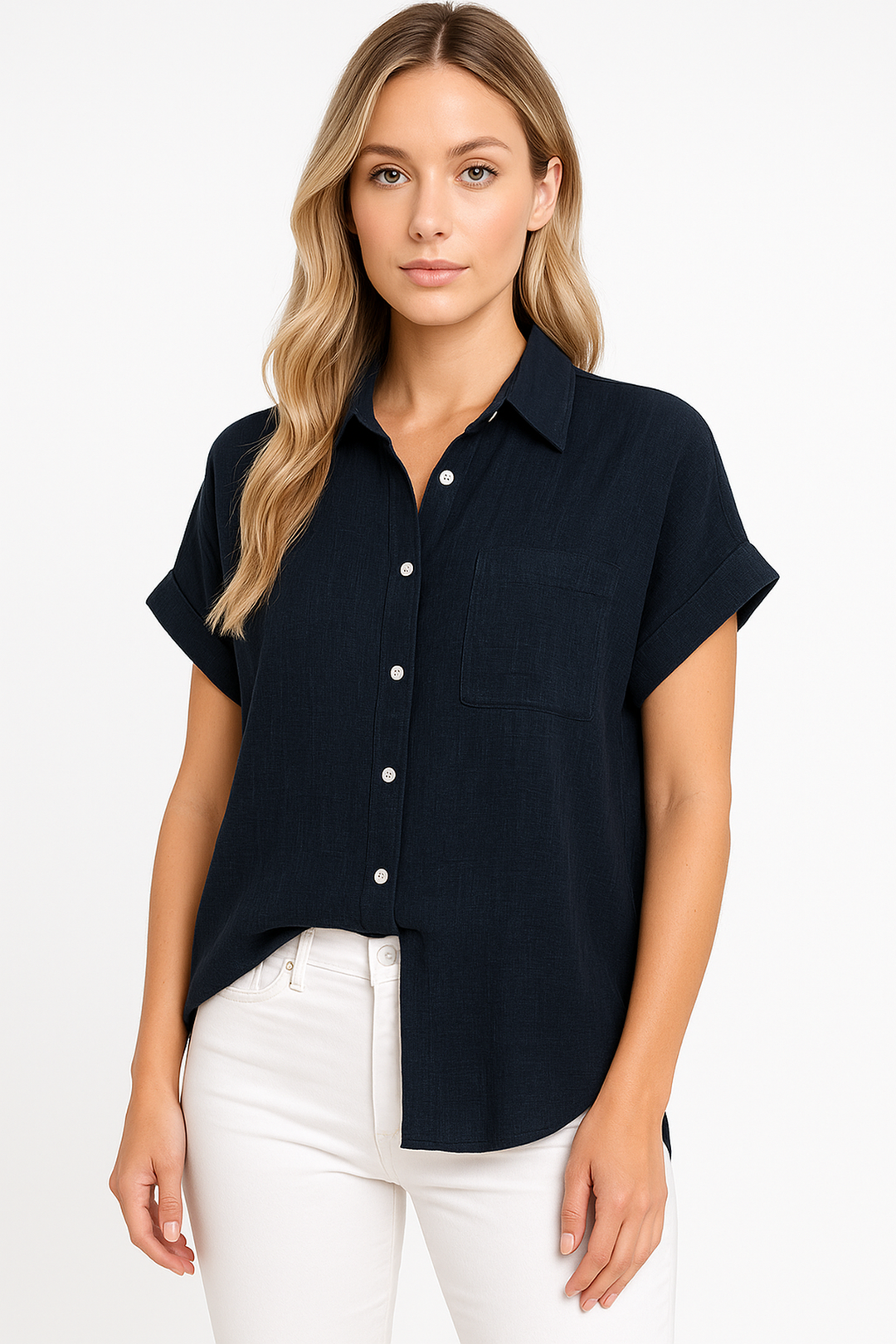 Fondamentale Oversized Linen-Cotton Blouse | Relaxed Fit | Button Front