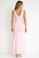 Load image into Gallery viewer, Minuit V-Neck Maxi Dress | Side Slit | Flounced Hem
