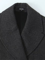 Load image into Gallery viewer, Double-Breasted Wool-Blend Coat | Structured Silhouette

