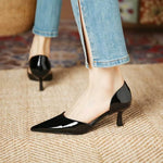 Load image into Gallery viewer, Pointed Toe Patent Heels | Slip-On Pumps
