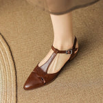 Load image into Gallery viewer, Serana Leather Slingback Heels | Pointed Toe | Buckle Strap
