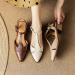 Load image into Gallery viewer, Serana Leather Slingback Heels | Pointed Toe | Buckle Strap
