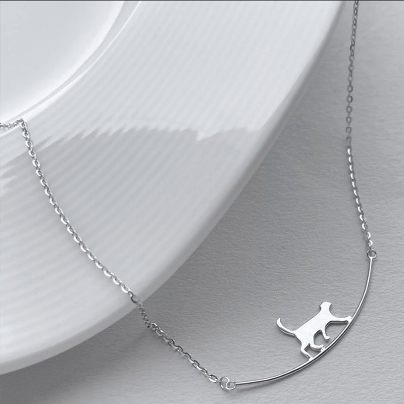Collier Pendentif Chat Fondamentale | Fini Argent