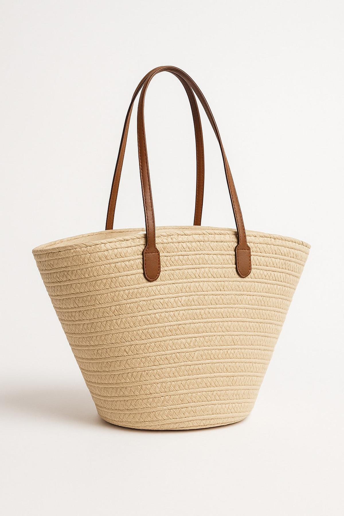 Sac Shopper en Paille | Sac Tissé d'Été
