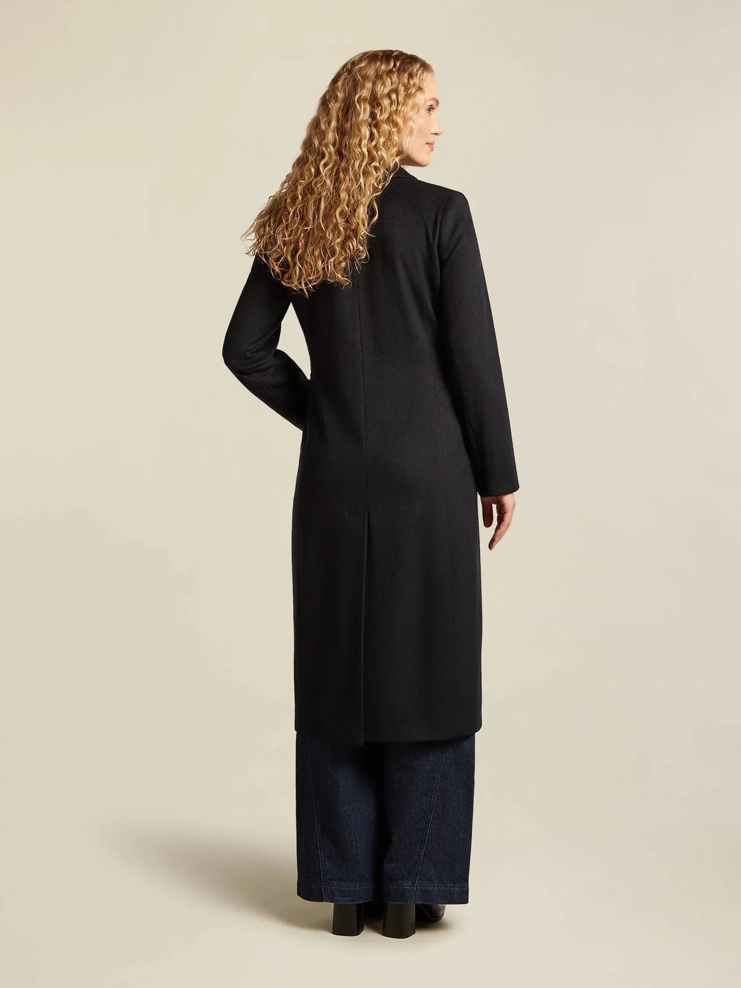 Wool Blend Long Coat | Double Breasted | Classic Silhouette