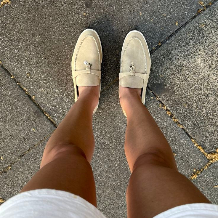 Mocassins en daim à glands pour femmes - Beige