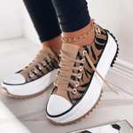 Load image into Gallery viewer, Canvas Platform Sneakers | Chunky Sole | Lace-Up
