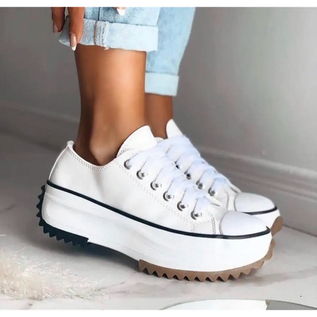 Canvas Platform Sneakers | Chunky Sole | Lace-Up