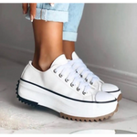 Load image into Gallery viewer, Canvas Platform Sneakers | Chunky Sole | Lace-Up
