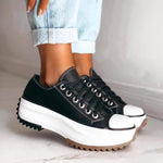 Load image into Gallery viewer, Canvas Platform Sneakers | Chunky Sole | Lace-Up
