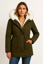 Load image into Gallery viewer, Winter Parka Coat | Faux Fur Hood | Fleece-Lined
