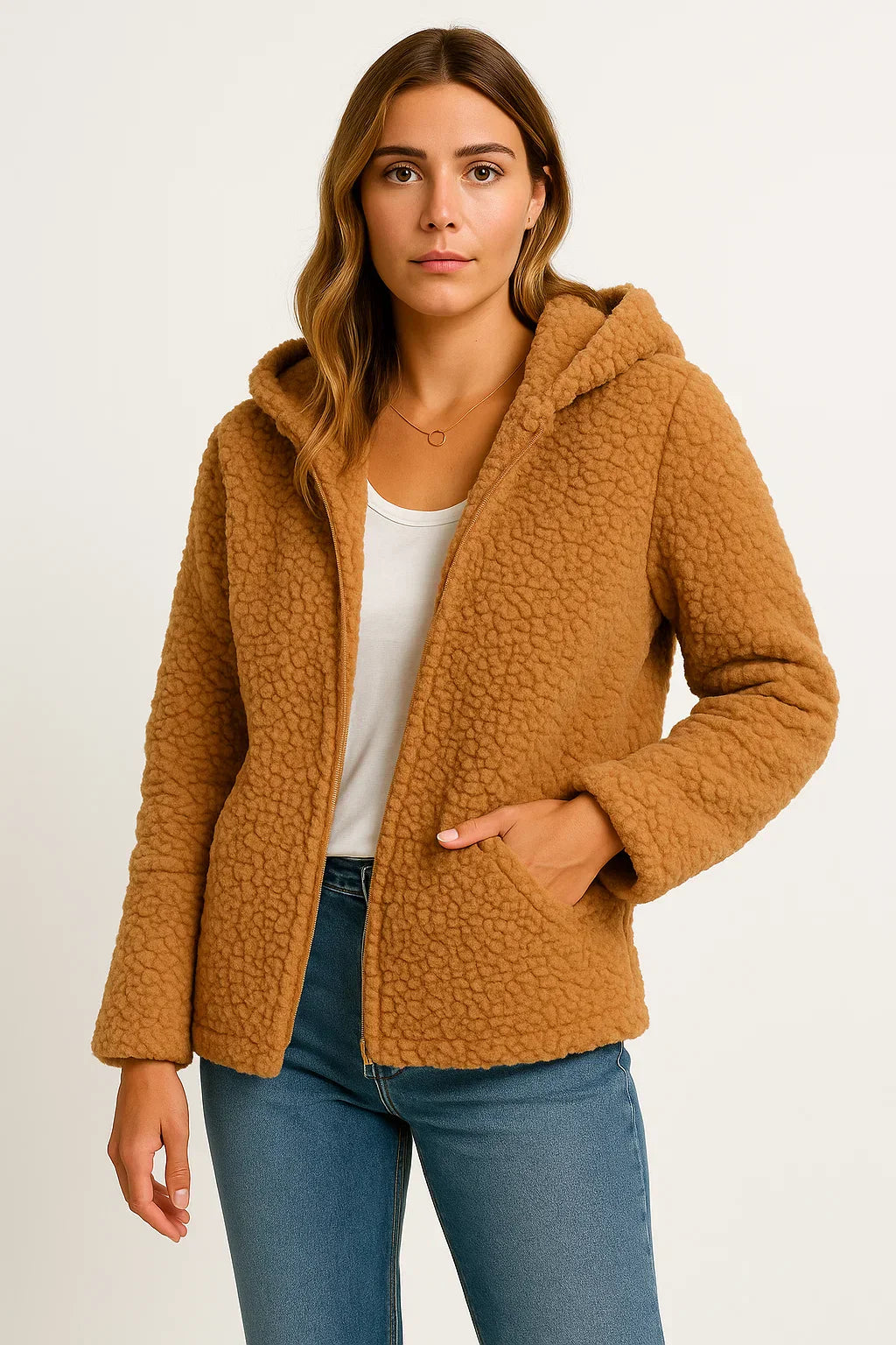Veste Teddy Fleece Fondamentale | Design à Zip et Capuche