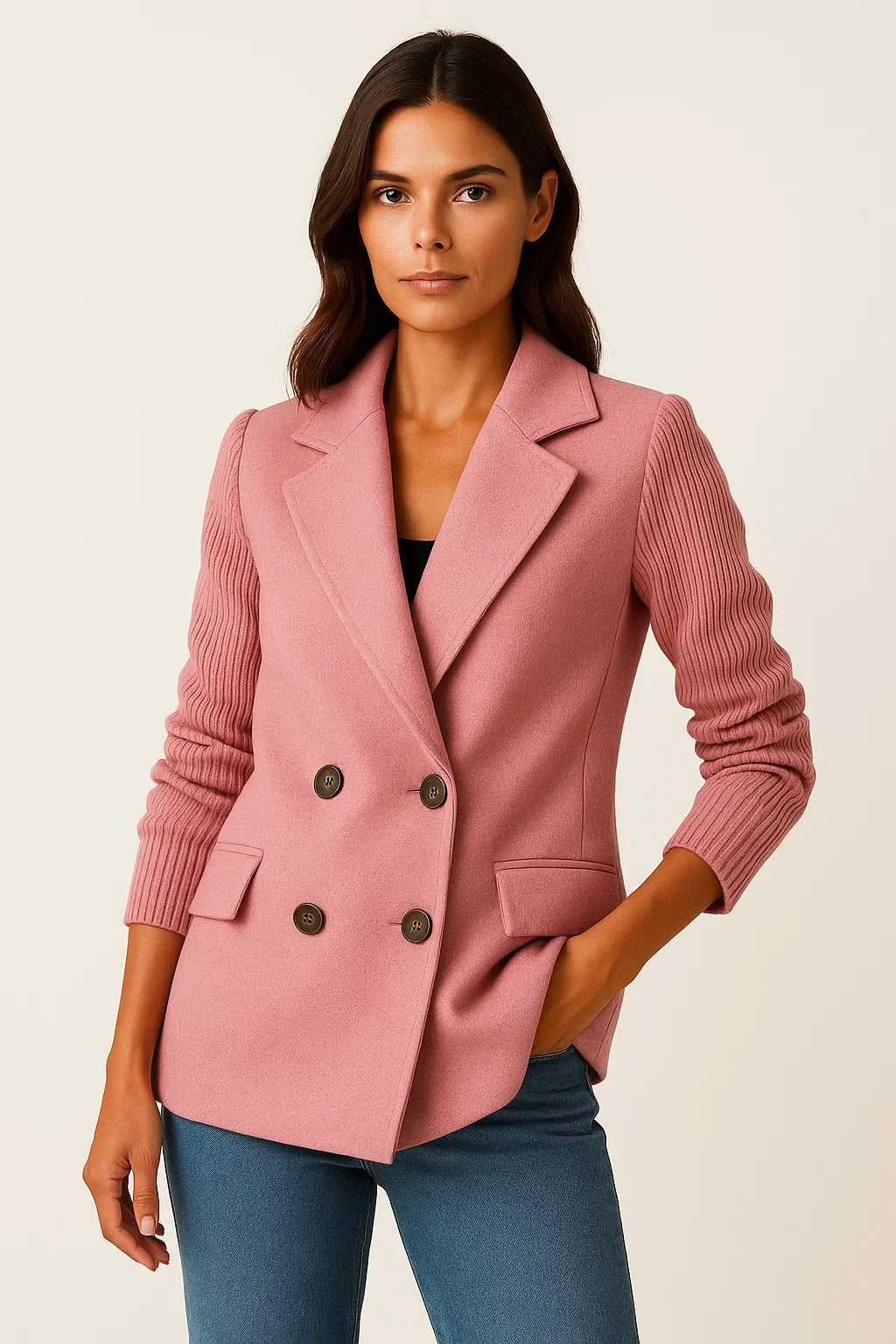 Acheter Veste Blazer De Bureau En Tweed à Double Boutonnage Pour