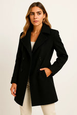 Load image into Gallery viewer, Double-Breasted Wool Blend Coat | Structured A-Line | Amouvelle Fondamentale

