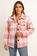 Load image into Gallery viewer, Checked Wool-Blend Overshirt | Button-Up
