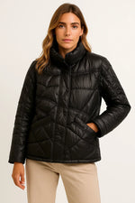 Load image into Gallery viewer, Quilted Puffer Jacket | Stand Collar | Lightweight Warmth
