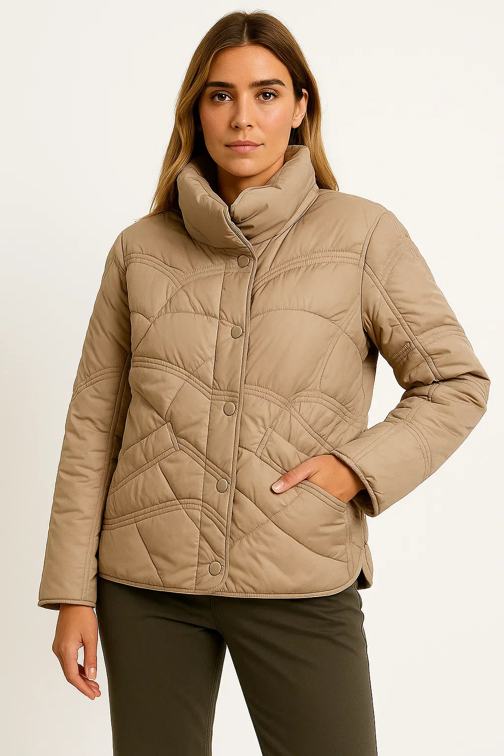 Quilted Puffer Jacket | Stand Collar | Lightweight Warmth