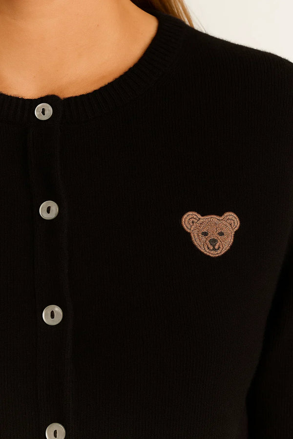 Fondamentale Embroidered Button Cardigan | Cotton Blend Knit | Regular Fit