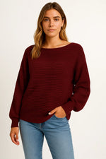 Load image into Gallery viewer, Women’s Textured Knit Sweater | Relaxed Batwing Fit | Soft Cotton Blend

