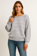 Load image into Gallery viewer, Women’s Textured Knit Sweater | Relaxed Batwing Fit | Soft Cotton Blend

