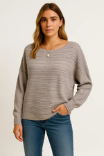 Load image into Gallery viewer, Women’s Textured Knit Sweater | Relaxed Batwing Fit | Soft Cotton Blend
